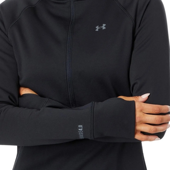 Under Armour New Women's ColdGear Base 4.0 1/2 Zip Black Size XL Thermal Fleece - Picture 3 of 16